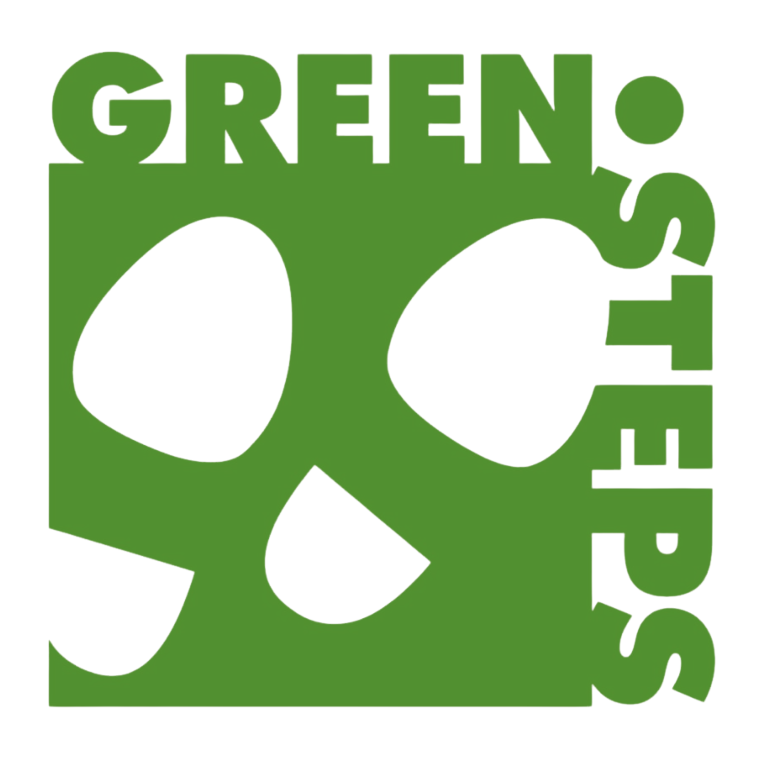 Green Step Schools Logo -- depicts two shoe prints in a green square.